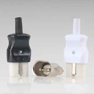 Warmgerte Gerte-Einbaustecker Metall 2P+E Steckerstifte 6mm fr alte Toaster Waffeleisen und Bgeleisen