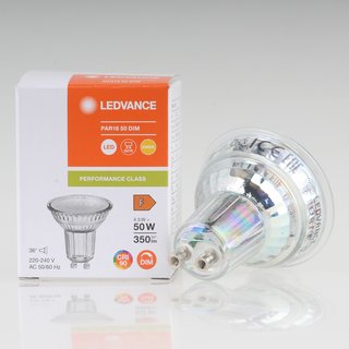 LEDVANCE GU10 PAR16 LED Leuchtmittel 4.5W=(50W) 3000K 350lm 36 dimmbar Reflektor-Lampe